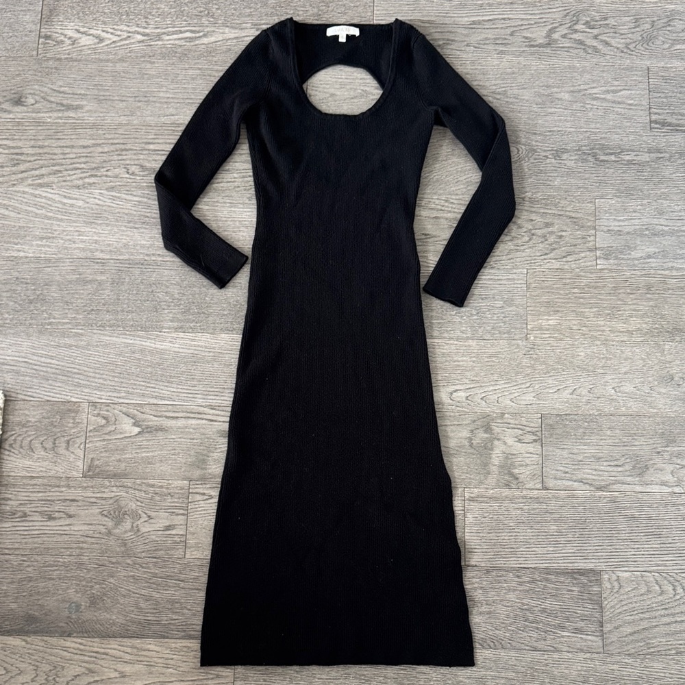 🌼WAYF🌼 Black Long Sleeve Cut-Out Dress - Picture 4 of 13
